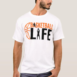 Korgboll Liv Sport Typografi Cool Basketspelare T Shirt