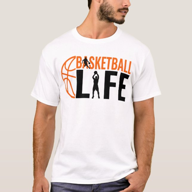 Korgboll Liv Sport Typografi Cool Basketspelare T Shirt (Framsida)