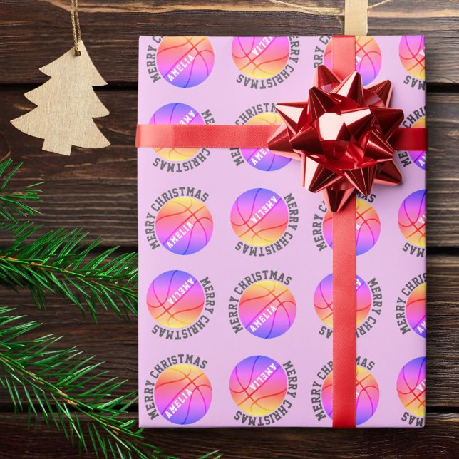 Korgbollar Barn Namn Rosa Jul Presentpapper (Skapare uppladdad)