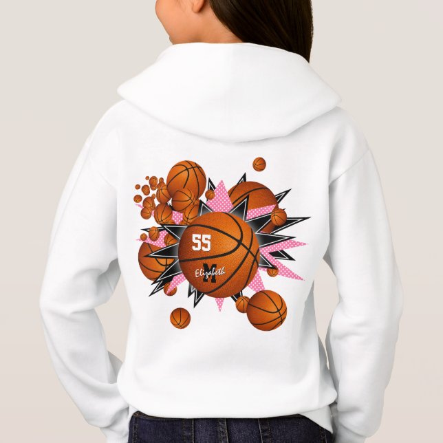 Korgbollar rosa svarta stjärnor t shirt (Baksida)