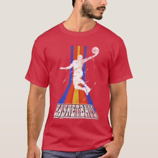 Korgbollspelare Sport Dunking Vintage Retro tjej T Shirt