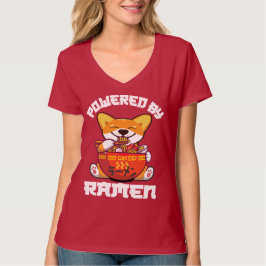 KORGER SOM RAMEN LAGT FRAM | Kawaii Corgi Eating R T Shirt