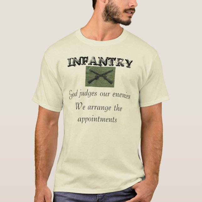 korgevär görar grön, INFANTERIT, guddomare vår en… Tee Shirt (Framsida)
