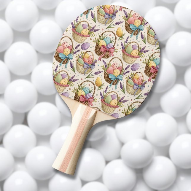 Korgflätade påskägg med lavendel pingisracket (Skapare uppladdad)