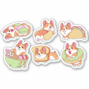 KORGI HUND CHARACTER-UPPSÄTTNING KLISTERMÄRKEN