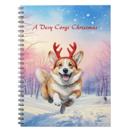 Korgi Reindeer, julklare som leapade i snö Anteckningsbok