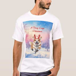 Korgi Reindeer, julklare som leapade i snö T Shirt
