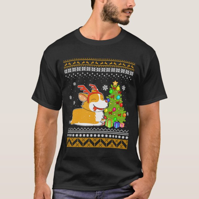 Korgi till julgryt för Hund T Shirt (Framsida)