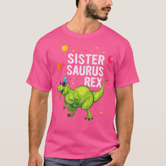 Korgmakrill för barn i Sistersaurus T Rex Dinosaur Shirt