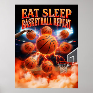 Korgolvsdekor för basketfans poster