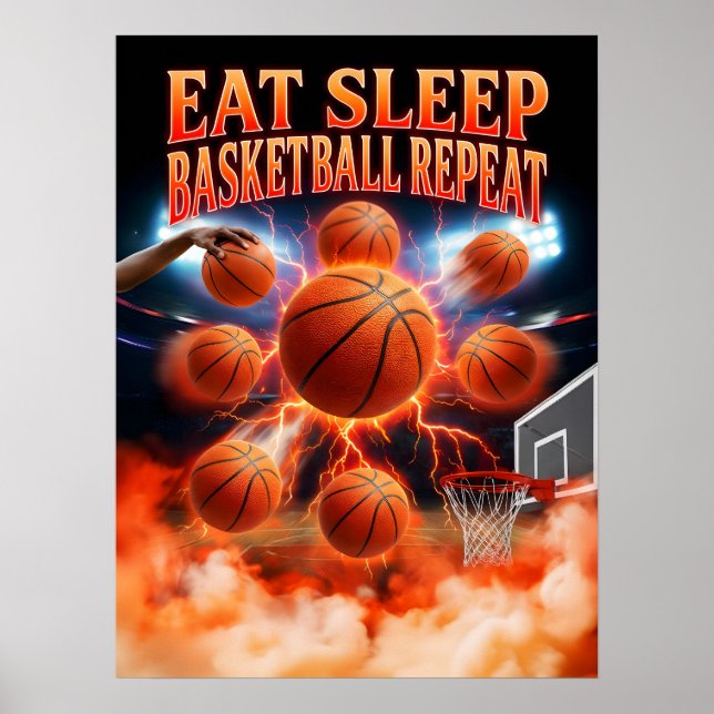 Korgolvsdekor för basketfans poster (Framsidan)