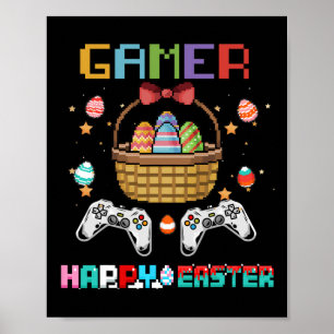 Korgospelkontroller för videospel med påskägg poster