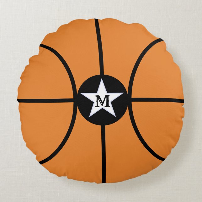 Korgrund Kudd med Basketstjärntema Rund Kudde (Framsidan)
