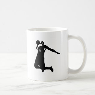 Korgsilhuett av basketspelare kaffemugg