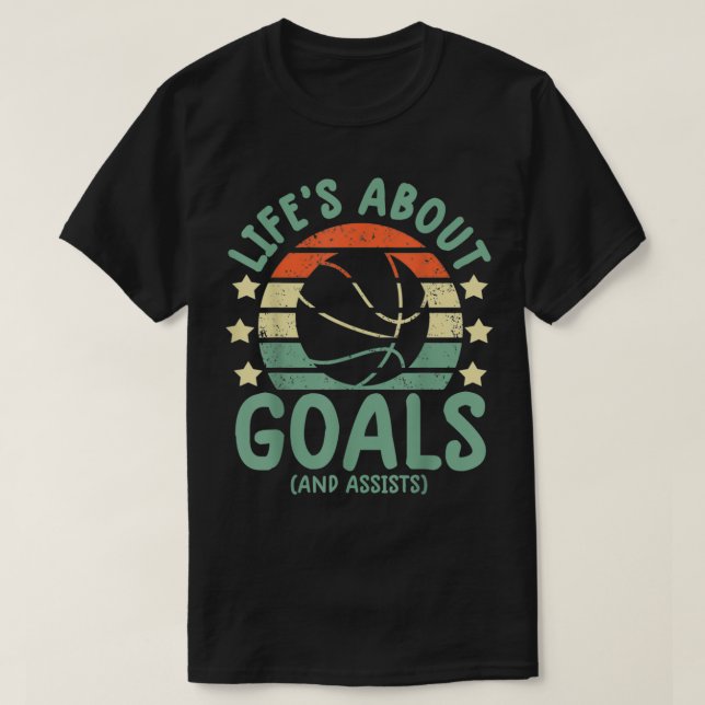 Korgskjortor leker om mål och mål. t shirt (Design framsida)