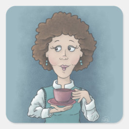 Korgstreck för dra i teatorget fyrkantigt klistermärke