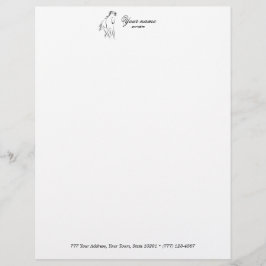 Körhäst i svart färg brevhuvud