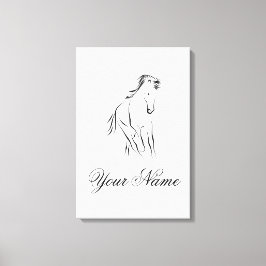 Körhäst i svart färg canvastryck