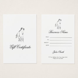 Körhäst i svart färg visitkort