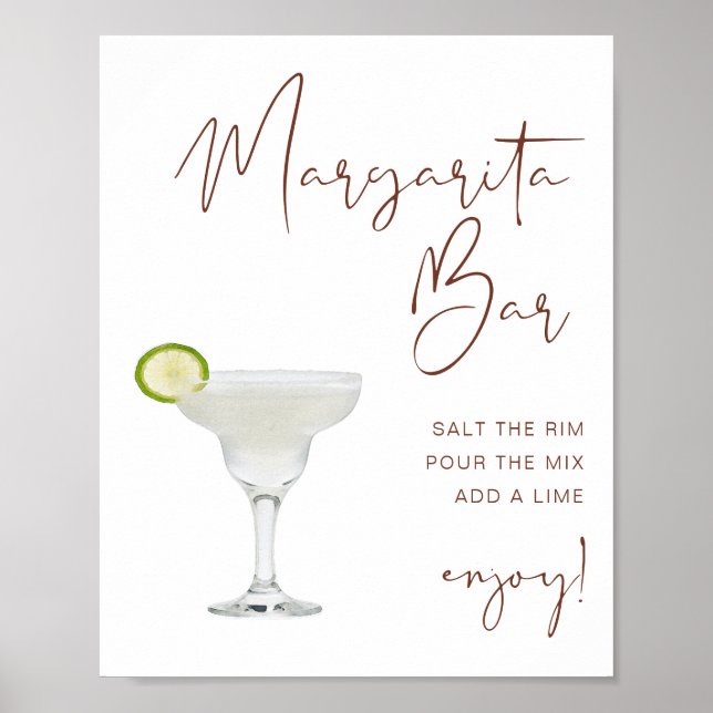 KORIANDER Terrakotta Boho Margarita Bar Skylt (Framsidan)