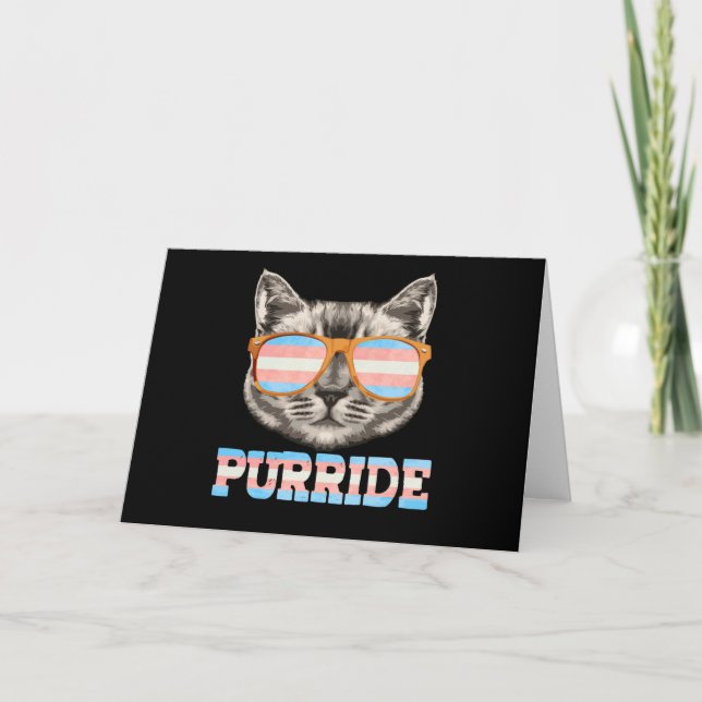 Köride Cat Pride LGBT Transgender Flagga Trans Pet Kort (Framsida)