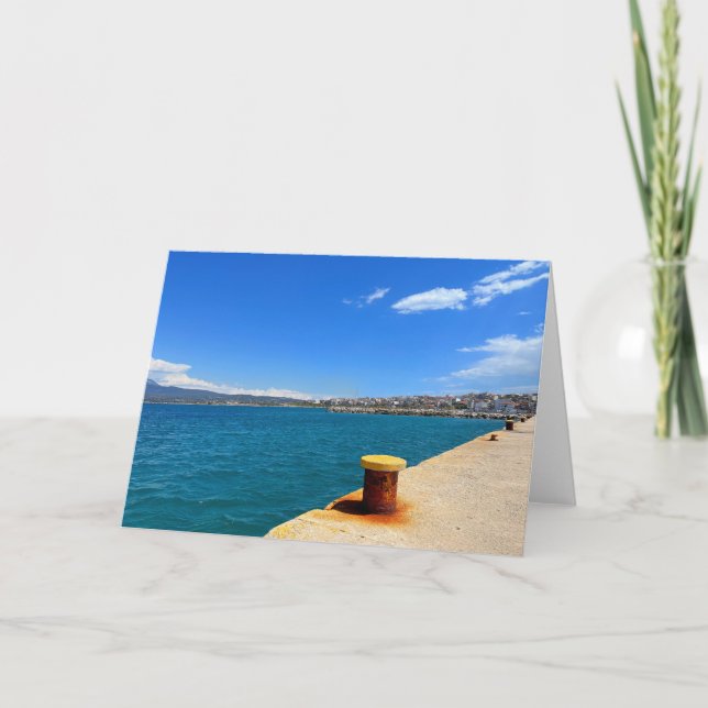 Korint Greece Harbour Kort (Framsida)