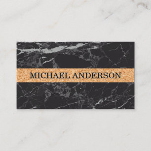 Kork Banner Black Marble Visitkort