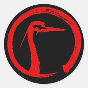Kork Budokai Dou-knappar / Stickers Runt Klistermärke