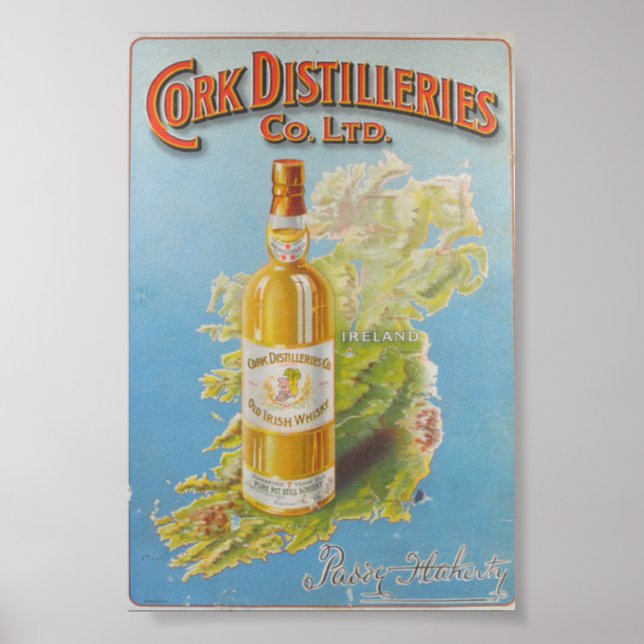 Kork Ireland Whiskey Distilleries Poster (Framsidan)