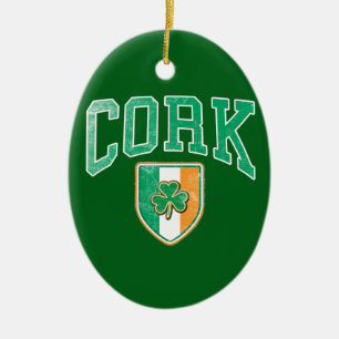 KORK Irland Julgransprydnad Keramik
