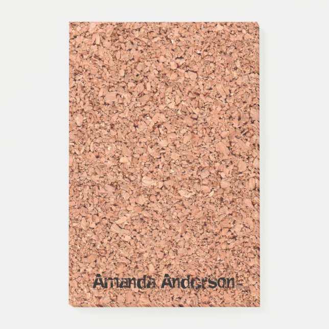Kork med Personlig text Post-it Block (Framsida)