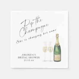 Korka champagne Bröllopsdusch Pappersservett
