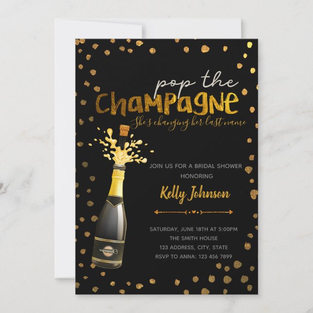 Korka champagne festinladning inbjudningar (Framsida)