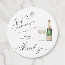 Korka champagne - tack bröllopsdusch gåvor etiketter