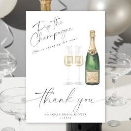 Korka champagne - tack bröllopsdusch kort