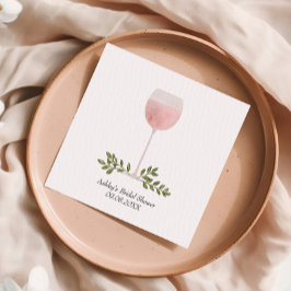 Korkad Rosé-vin Glas Bröllop, Brudtärnafest Pappersservett