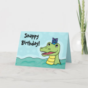 Korkodilkort för Snappy Birthday Kort