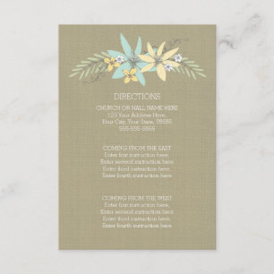 Körkort för bröllop Burlap Vår blommor Tilläggskort