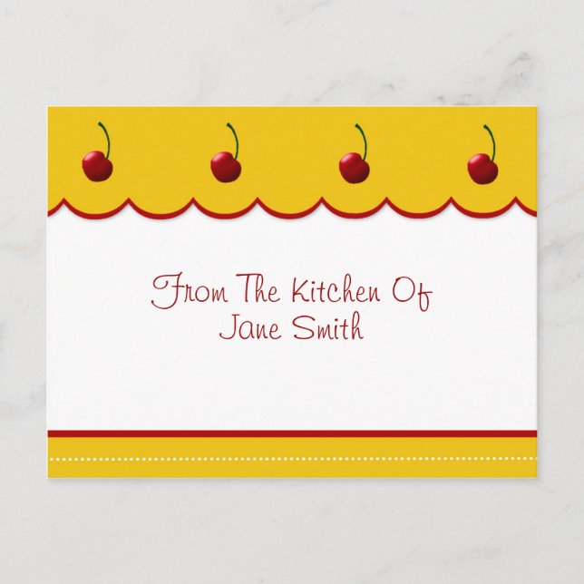 Körkort för recept för Cherry Älskare Vykort (Framsida)