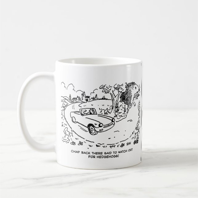 Körkort på landsbygden med Hedgehog Kaffemugg (Vänster)