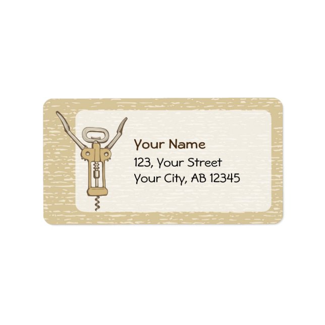 Korkskruv Adressetikett (Framsidan)