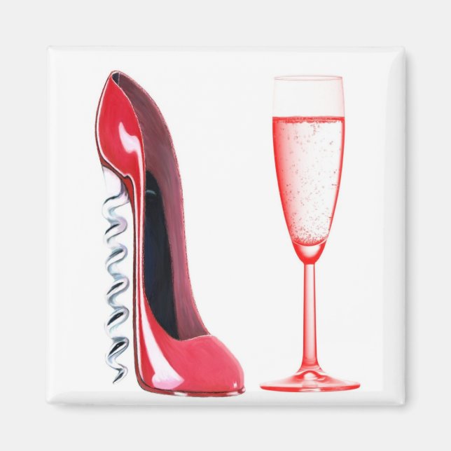 Korkskruv och champagneglas magnet (Framsidan)