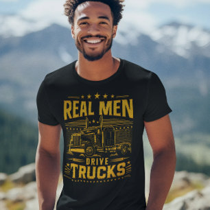 Körkultur i lastbil, djärv i guld t shirt