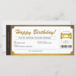 Körlektioner i Guld Gift Biljett Voucher
