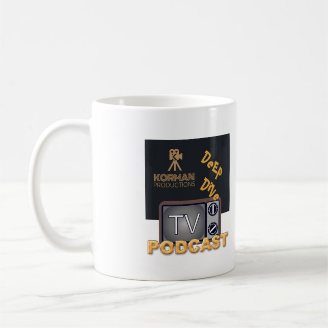 Korman Productions Deep Dive TV Podcast Kaffemugg (Vänster)