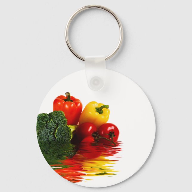 Korn av grönsaker över vitt nyckelring (Framsida)