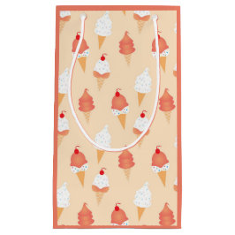 Korn av iskräm med Sprinkles Rosa Peach Mönster