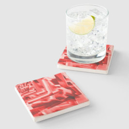 Korn av lutande fyrkanter, rött till vitaktigt. stenunderlägg