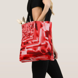 Korn av lutande fyrkanter, rött till vitaktigt. tygkasse