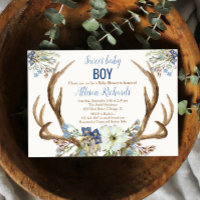 Korn boho rustik inbjudan till baby shower pojke